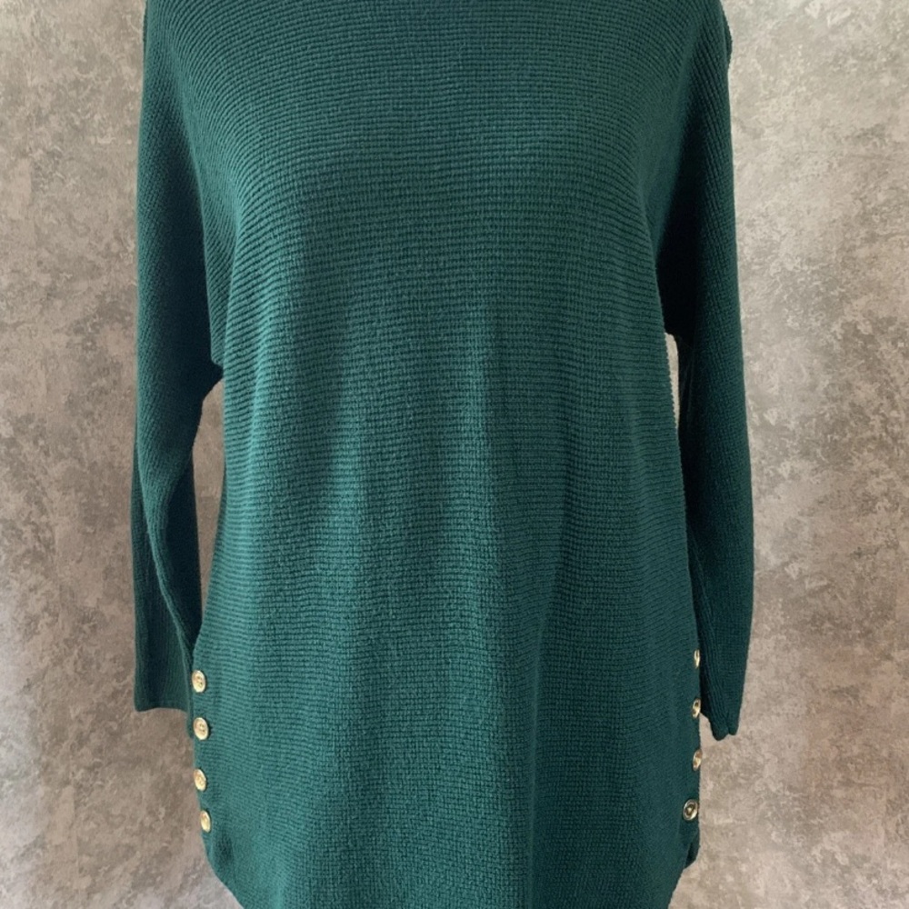 Green Sweater with Gold Button Accents Micheal kors